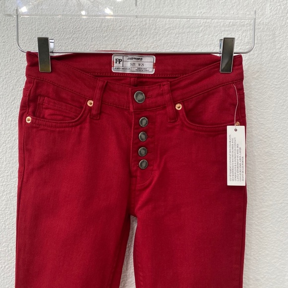 Free People Skinny Button Fly Ankle Jeans - Picture 6 of 6